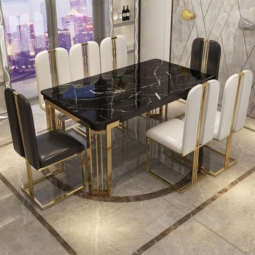 Black marble dining table
