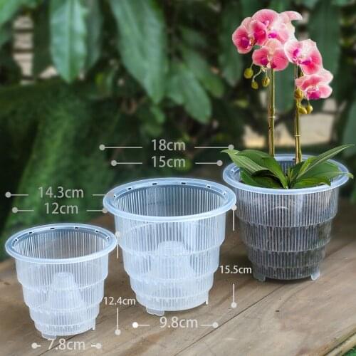 10/12/15cm Orchid Clear Flower Pot Plastic Slotted Breathable Orchid Pots groot flower pot vase decoration home design