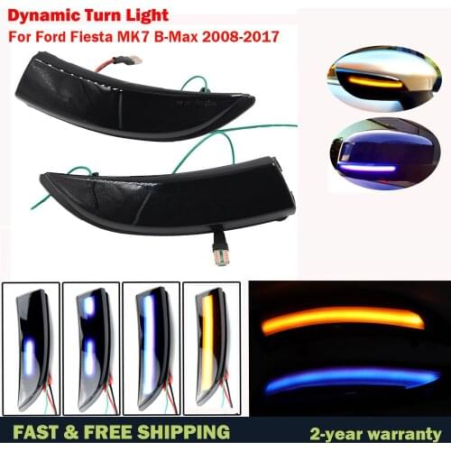 Dynamic LED Turn Signal Light Flowing Side Wing Rearview Mirror Indicator For Ford Fiesta Mk7 2008-2017 For Ford B-Max 2012-2017