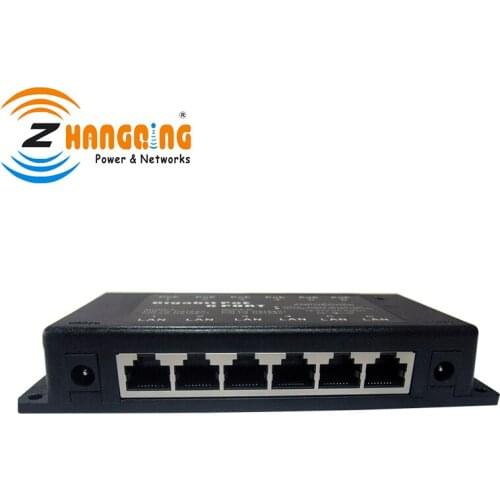 Gigabit Patch Panel 6 Port Passive PoE Injector With 48V 60W Power Supply 1 Set For IP Camera