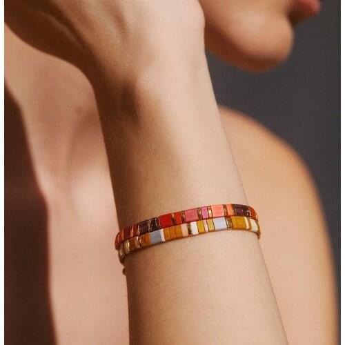 Go2Boho Miyuki Tila Beads Bracelets for Women Accessories Unique Bracelet Jewelry Gift for Her Pulseras Glass Bead Jewellery