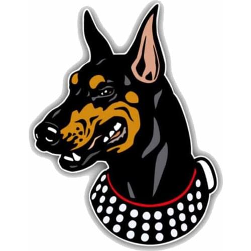 Interesting Doberman Pinscher Dog Mascot Car Sticke Accessories KK Vinyl PVC 18cm*14cm Motorcycle Car Styling Laptop Decal