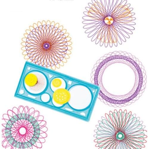 Painting Multi-function Interesting Puzzle Spirograph Children Drawing Plastic Ruler Random Color Educational Toy TP0002