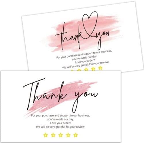 30Pcs Thank You Cards 9*5.4cm Thank You For Your Order Card Praise Labels For Small Businesses Decor Small Shop Gift Note Card