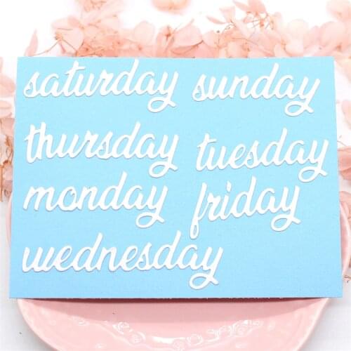 KLJUYP 7 Days of the week Metal Cutting Dies Scrapbook Paper Craft Decoration dies scrapbooking