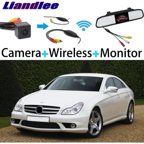Liandlee For Mercedes Benz CLS Class MB W219 3 in1 Special Rear View Reversing Camera + Wireless Receiver + Mirror Monitor DIY