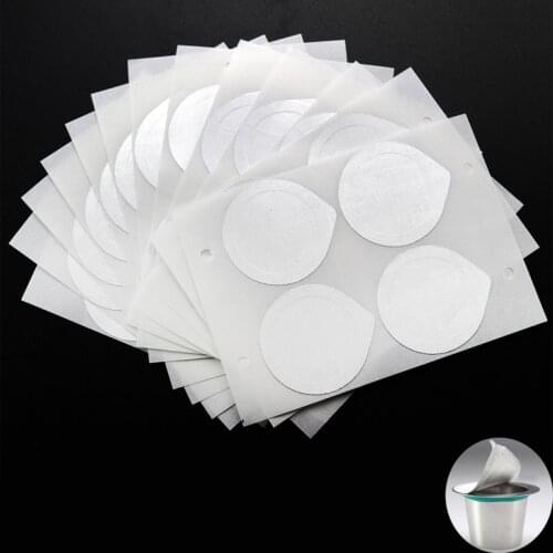 100PC Refillable Nespresso Coffee Capsule Flim Sticker Refilling Stainless Steel Capsule Self Adhesive Aluminum Foil Brewer Lid
