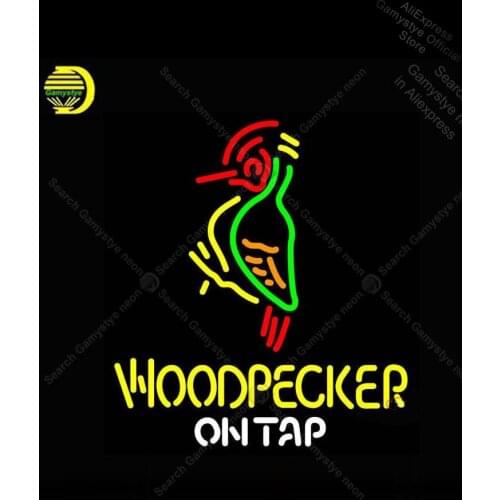 Neon sign For Woodpecker Hard Cider on tap Neon Bulb sign Enseign Lumineuse Bar Beer Energy Drink Neon Window Lights Attract