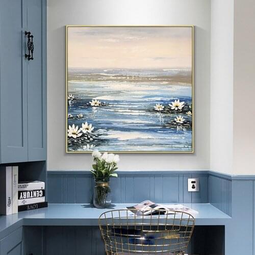 Original Hand Painted Abstract Landscape Oil Painting On Canvas Flowers Wall art Pictures For Living Room Home Decor Unframed