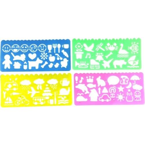 4 Pcs Plastic Templates Drawing Ruler for Students Children