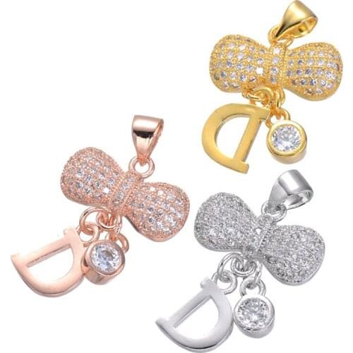 Supplies For Jewelry Wholesale Micro Pave Zircon Copper Metal Jewellery Pendant Charms For Women Necklace Making diy Findings