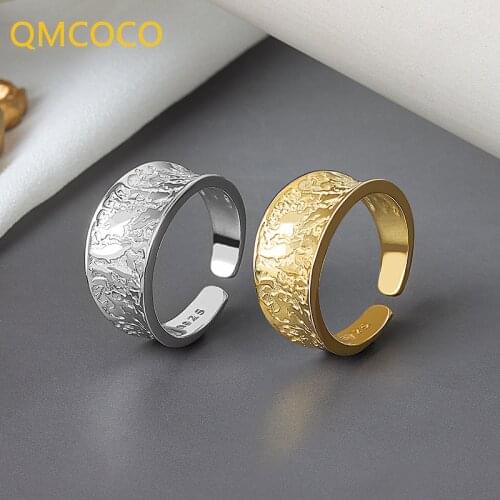 2021 New Style 925 Silver Crumpled Tin Foil Texture Ring Irregular Minimalist Ring For Woman And Man Party Gifts