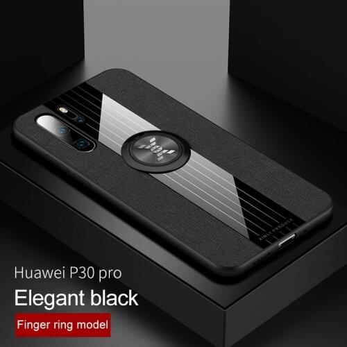 Luxury Cloth Frame Phone Cover for Huawei Mate 10 20 Pro Lite for Huawei P20 P30 Pro Lite Case Car Magnetic Ring Coque Fundas