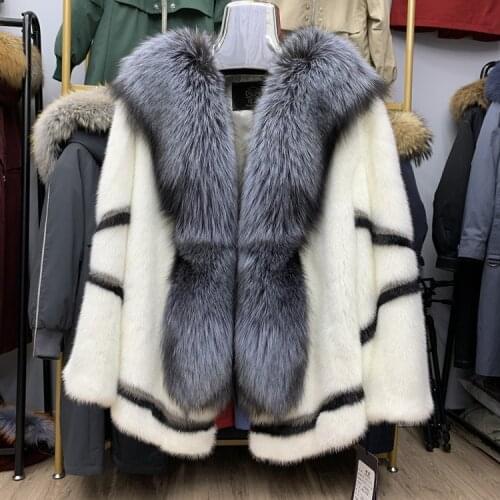 Real natural mink whole mink fur female short female mink young fox fur coat jacket