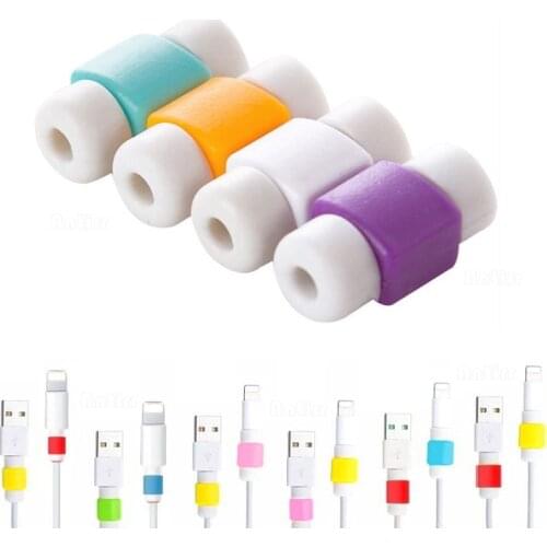 Silicone USB Cable Protector Earphone Wire Cord Protection Cover Data Charger line Protective Sleeve For Apple iphone Samsung