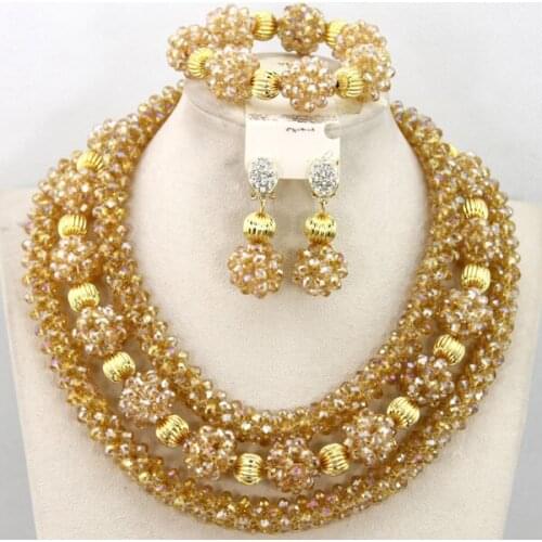 Fabulous Crystal Rhionestone Necklace Set 2017 Gold Jewelry Set Wedding Jewelry Set Free Shipping WB287