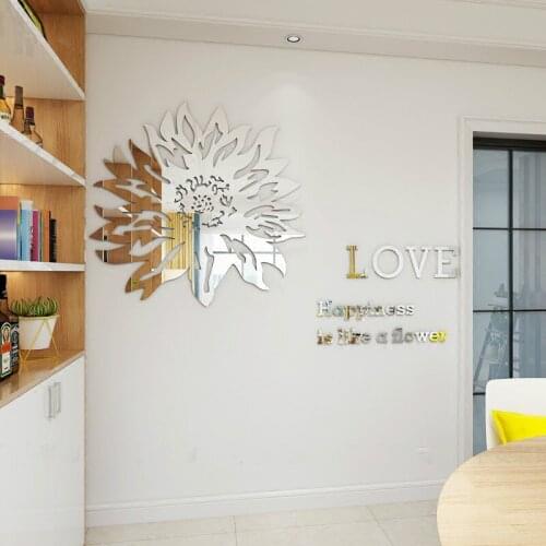 Acrylic sunflower Modern wall stickers For decals room decor house decoration farmhouse decorations for home