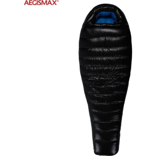 AEGISMAX 10°C~ ~17°C Duck Down Sleeping Bag 20D Nylon Outdoor Camping Thicken Splicing Warm Mummy Winter Sleeping Bag FP650