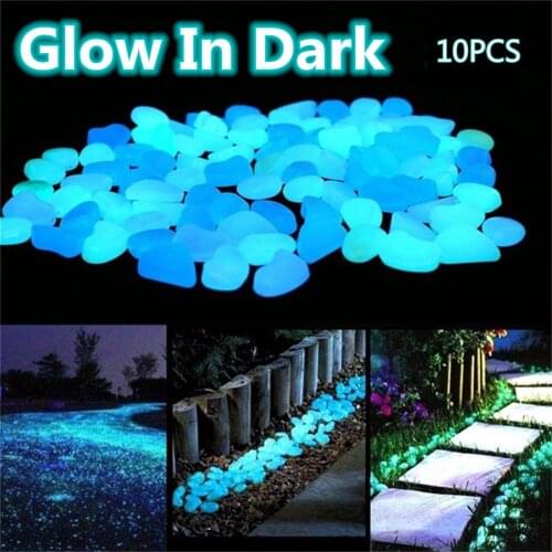 10pcs Glow in the Dark Garden Pebbles Glow Stones Rocks for Walkways Garden Path Patio Lawn Garden Yard Decor Luminous Stones