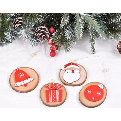 Christmas Tree Ornaments Hanging Santa Claus Candy Box Wooden Pendant Xmas Tree Home Party Decoration New Year Navidad Kids Gift