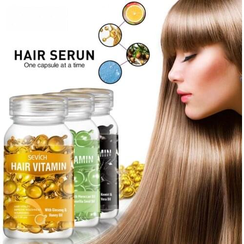 30Pcs/Set Heathy Repair Hair Vitamin Moisturizing Hairs Natural Smooth Silky Capsule Keratin Complex Hair Care Oil for Female