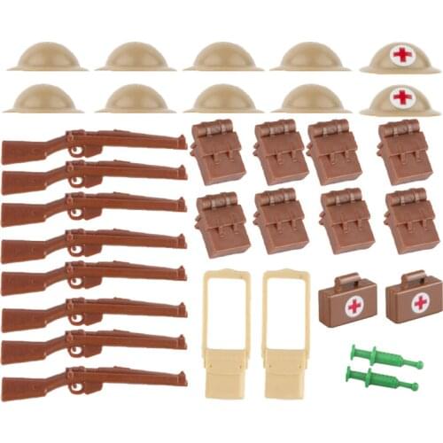 WW2 Military Soldiers British Army Medical Accessories Infantry Field Troops Building Blocks Weapon Gun Bricks Toy Child D138