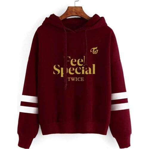 KPOP TWICE Hoodies Sweatshirts Feel Special K Pop Hoodie Women Long Sleeve Pullover Sweatshirt Casual Jacket Clothes Drioship