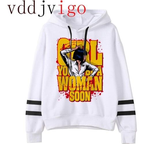 Women Graphic Pulp Fiction Hip Hop Sweatshirt Grunge Aesthetic Mia Wallace Funny Cartoon Hoodies Streetwear Warm Hoody Female