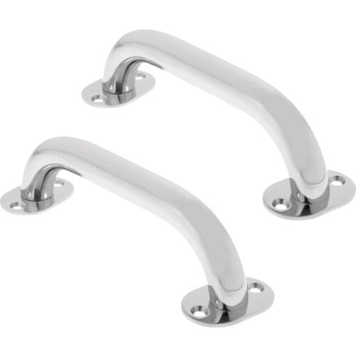 2 Pieces Marine Grade Stainless Steel Boat Round Handrail 9 Inch Grab Handle