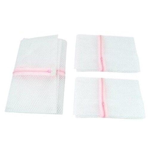 3 x Zipped Laundry Washing Mesh Bags Net Socks Underwear Wash 1 Large 2 Medium