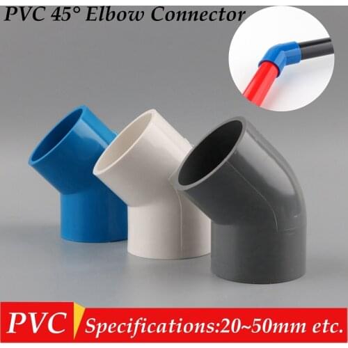 4pcs/lot 20~50mm PVC 45 Degree Elbow Connector Aquarium Fish Tank DIY Tools Garden Irrigation Water Pipe Connectors Adapter