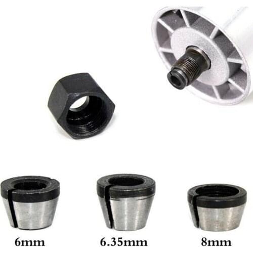 6mm/6.35mm/8mm Trimming Machine Chuck Fittings Conversion Sleeve For Trimming Machine Chuck Adapters With Nuts