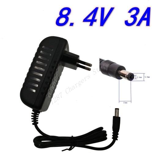 8.4V 3A For 7.2V 7.4V 8.4V 18650 Li-ion Li-po Battery 5.5*2.1mm AC DC Power Supply Adapter Charger