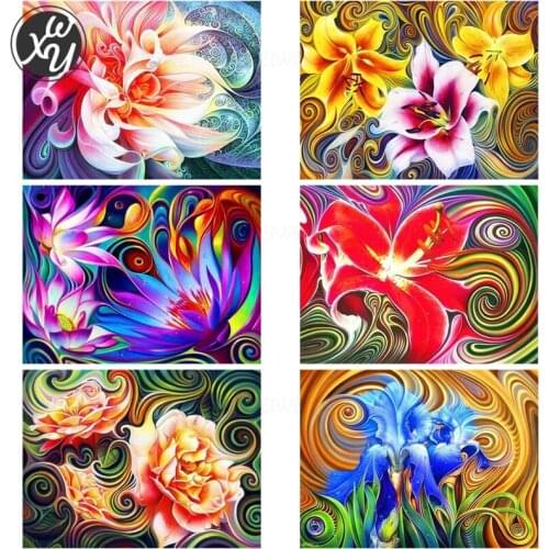 Diamond Art Flowers Diamond Painting Abstract Art Diamond Embroidery Cross Stitch Kits 5D Full Drill Accessories for Home Decor