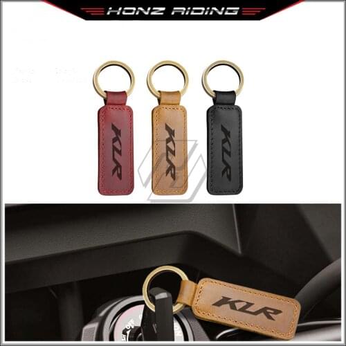 For Kawasaki KLR KLR650 Motorbike Motorcycle Keychain Cowhide Key Ring