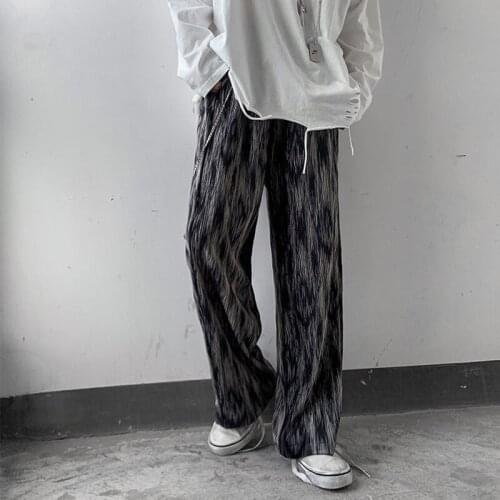 Dyeing Wide Pants Men Harajuku Streetwear Straight Casual Skateboard Pants 2021 Fashion New Techwear Clothing