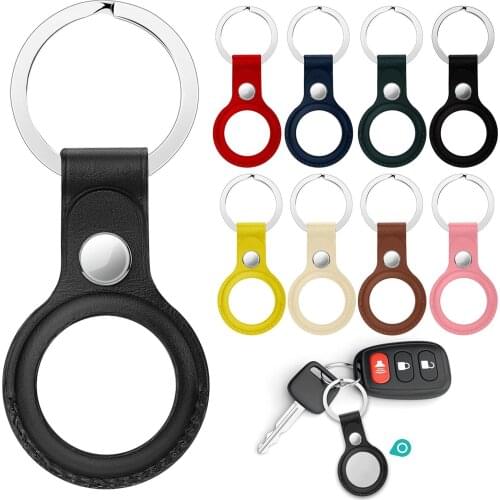 For Apple AirTag Case Leather Luxury Protective Cover For AirTags Anti-scratch Device Keychain Anti-lost Protective Sleeve#p3