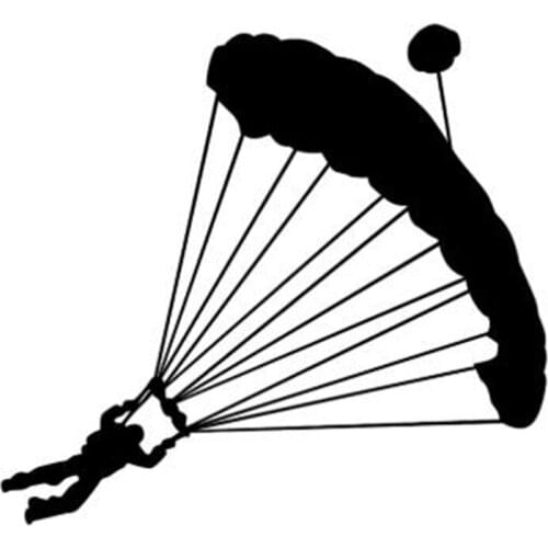 Black/Sliver Funny Skydiver Parachute Extreme Sport Fashion Stickers Car Styling Vinyl Decals Decoration C410