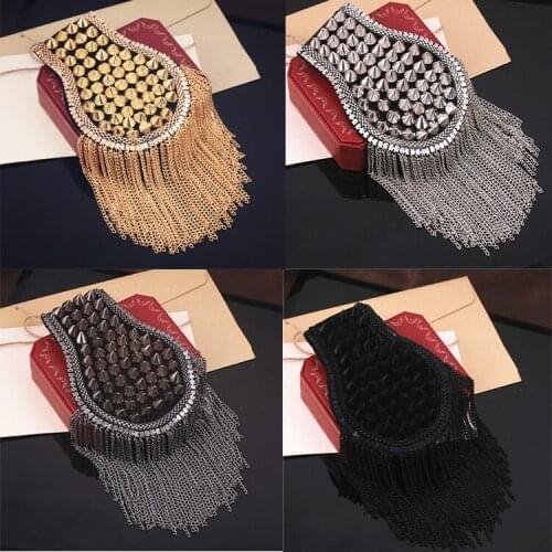 Handmade 00820CC epaulette jewelery tassel big shoulder brooch epaulet /epaulettes blazer accessories/pin