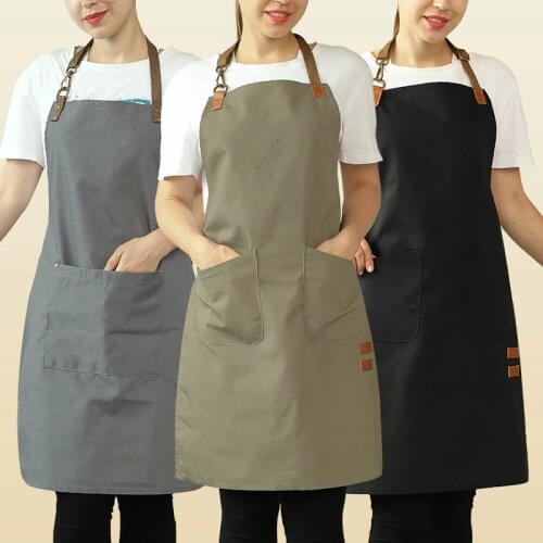 Canvas Cotton Apron Tool Coffee Tea Shop Home Kitchen Hairdresser Manicure Work Clothes Adult Apron Women Pinafore