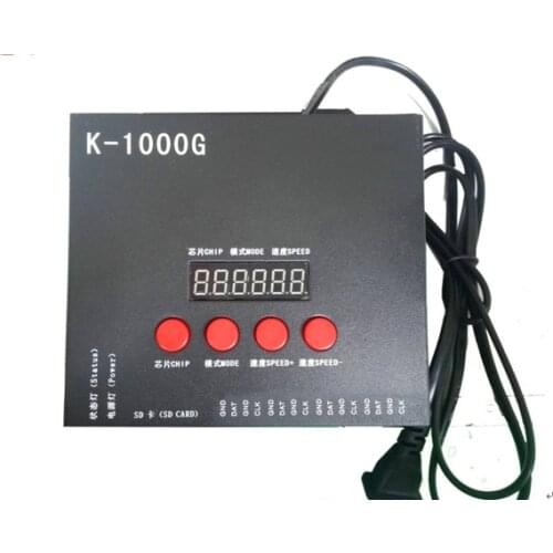 K-1000G,SD card LED pixel controller;off-line;SPI signal output;controlling 2048 pixels;can choose IC type by using the button