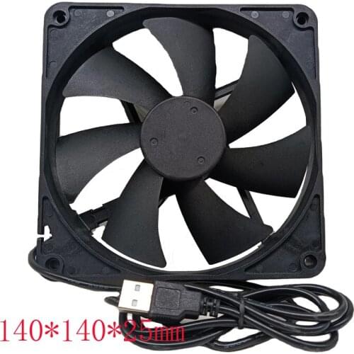 DC 5V USB140mm cooler 14cm 14025 fan cable 1meter for notebook desktop cooling fan
