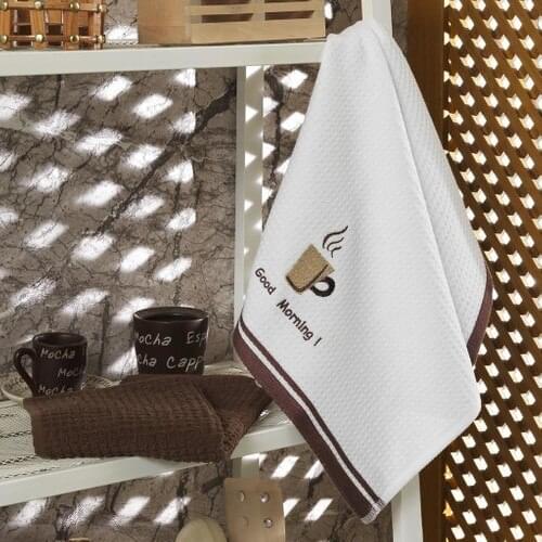 Maxstyle Cotton Kitchen Towel 4'lü White-Coffee 40 X60