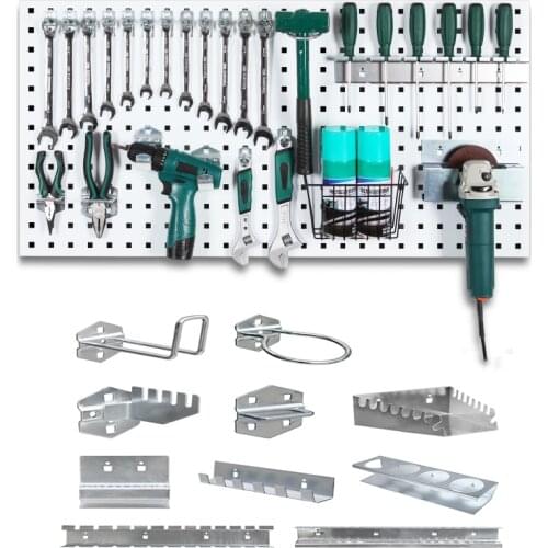 Wall-Mounted Hole board hook Hardware Tool Storage rack toolbox Hanging board Tool Storage Angle Grinder organize Box