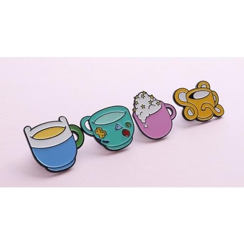 New colorful coffee cup brooch creative tea cup badge fun wild fashion lifestyle clothing backpack accessories