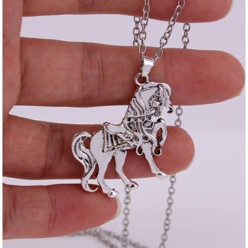 Hzew new Ancient silver color horse pendant necklace horse Wedding Jewelry