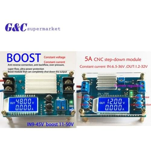 DC-DC 5A CNC Step up down Module Constant Voltage Constant Current with LCD Dispaly diy electronics