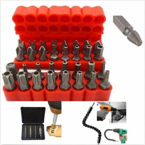Professional Screwdriver Tool 33 In 1 Hollow Screwdriver Bits Suit Safety Screws Hex Screws Bits