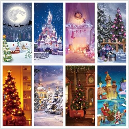 Merry Christmas Door Stickers Waterproof Self-adhesive Wallpaper For DIY New Year Decoration Wood Door Renovation Mural Decals