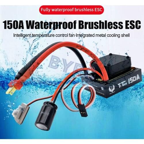 Fire Phoenix TiTan 150A Waterproof Sensored Brushless ESC RC Parts With 6.0V/7.4V/5A BEC for 1/8 1/10 RC Truck Off-road Car